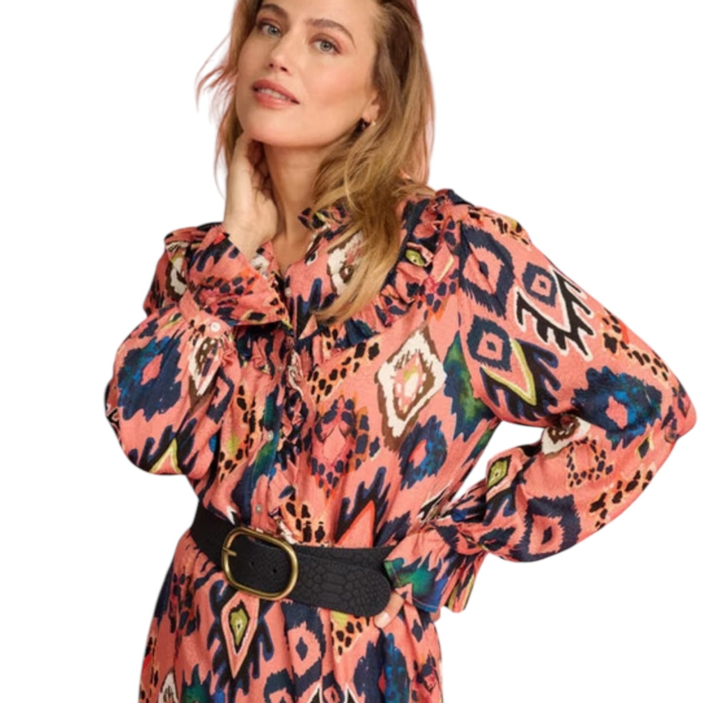 POM Amsterdam Terracotta Pattern Dress - 12