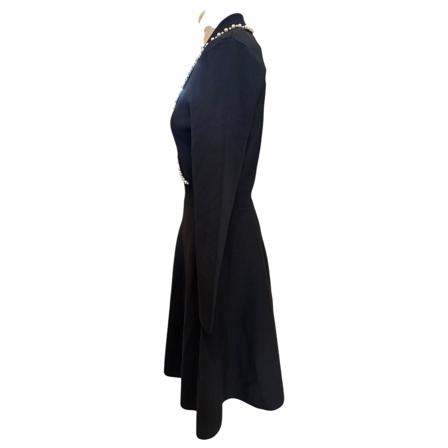 Sandro Suity Black Pearl Knit Dress - 10/12 - NEW