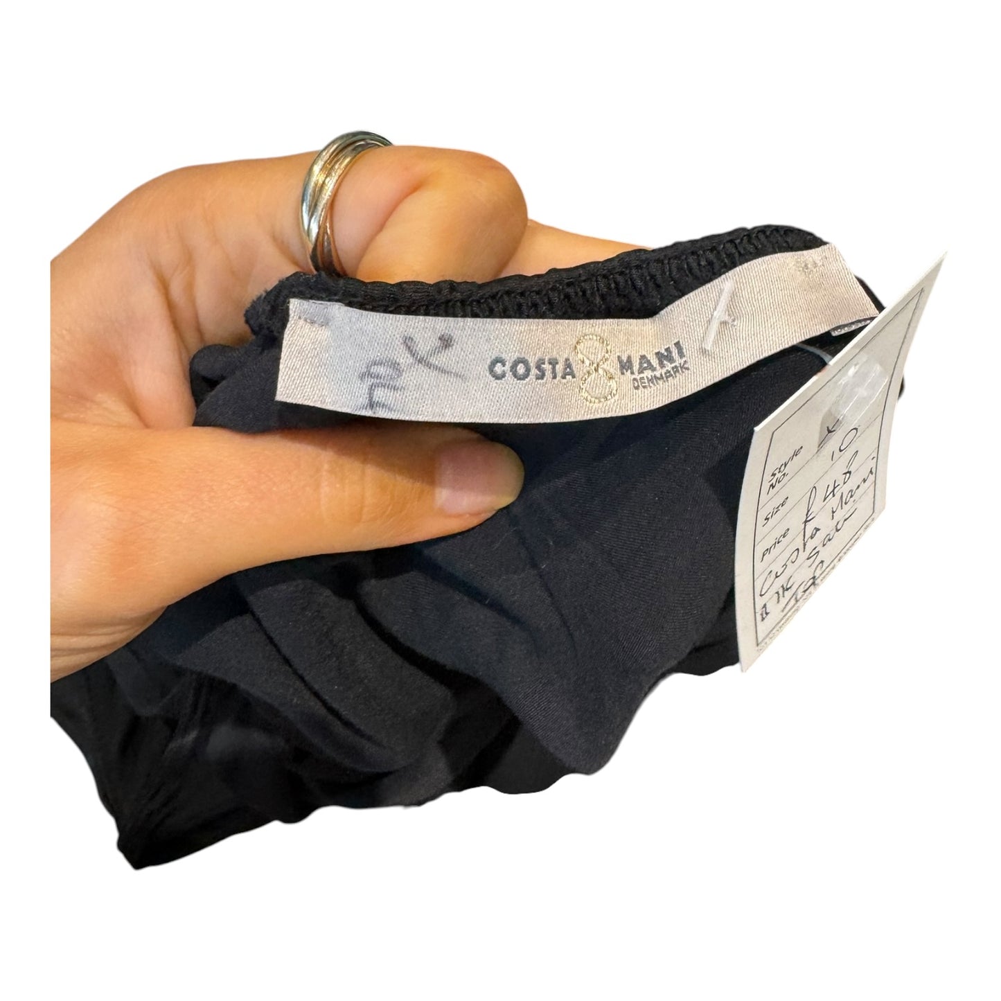 Costa Mani Black Ruffle Double Strap Top - 10
