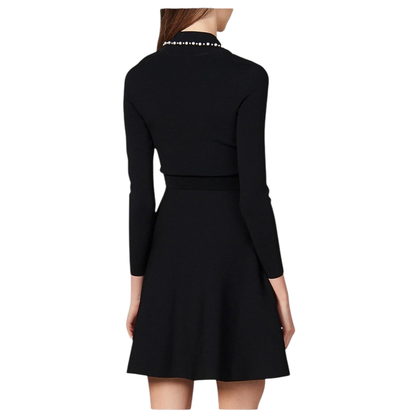 Sandro Suity Black Pearl Knit Dress - 10/12 - NEW