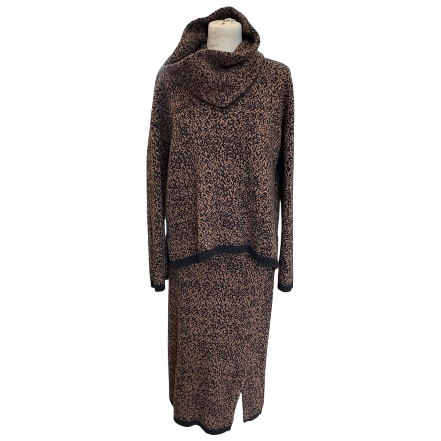 Madeleine Brown and Black Skirt, Sweater and Detachable Snood - 12