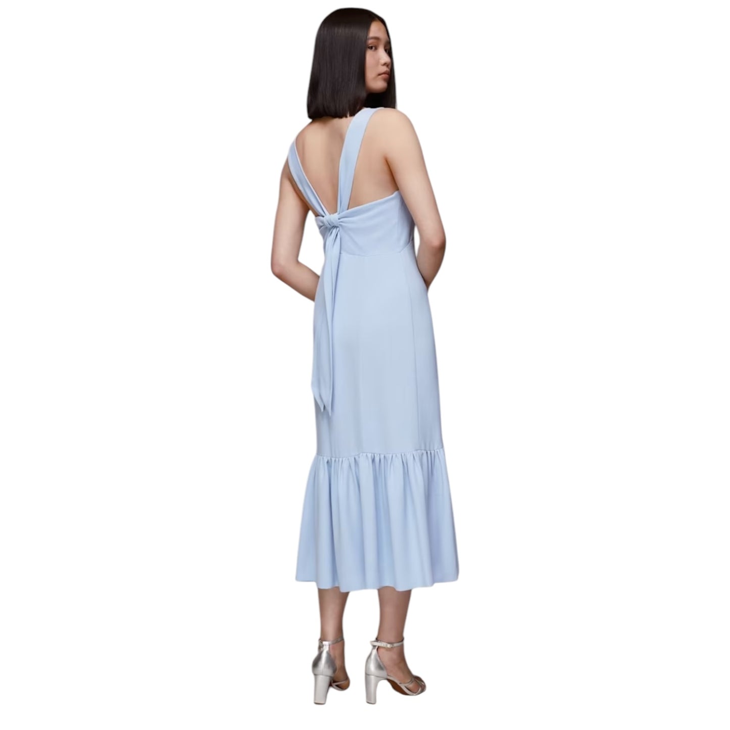 Whistles Pale Blue 'Sarah Tie Detail' Dress - 10