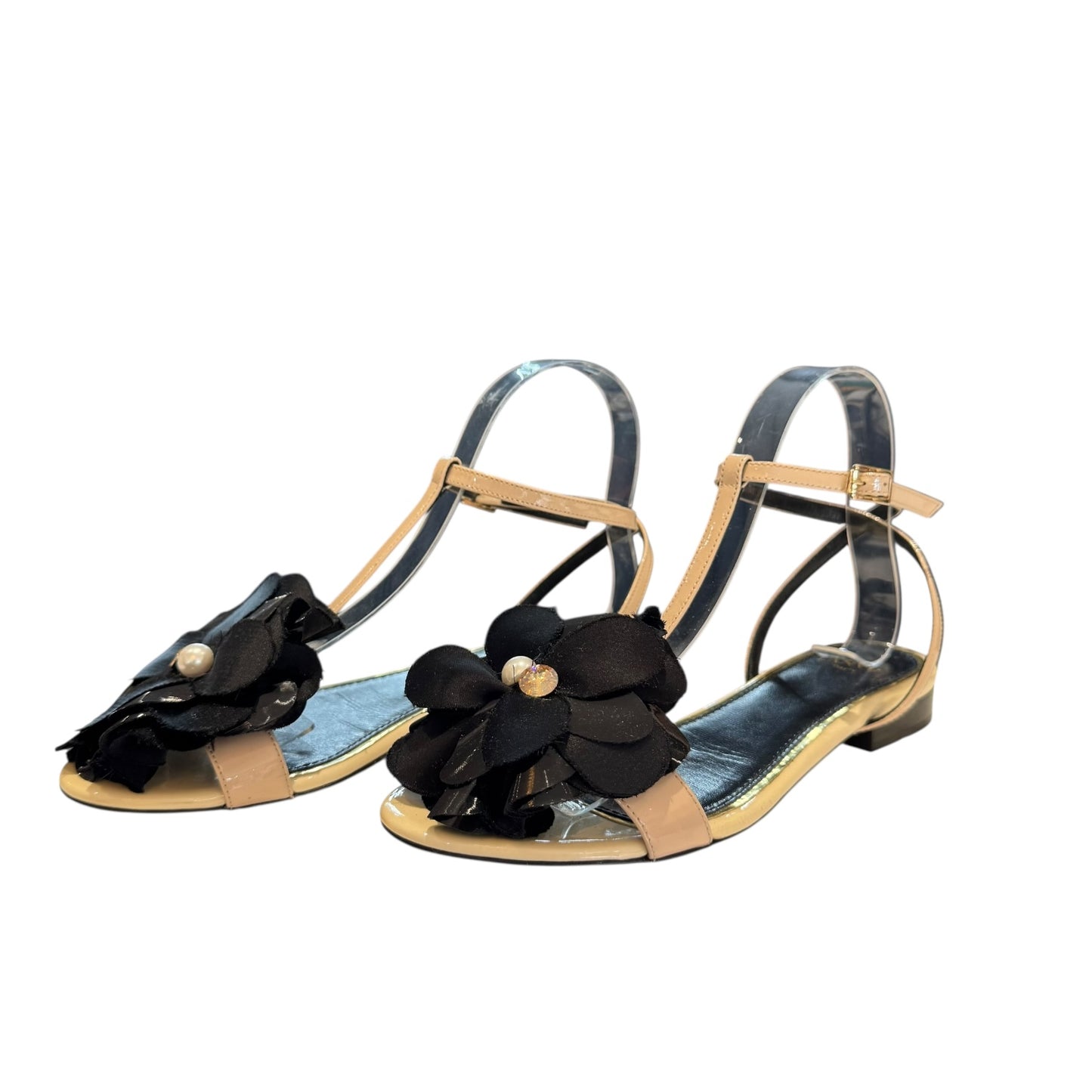 Lanvin Satin Flower Sandals - 37 / 4