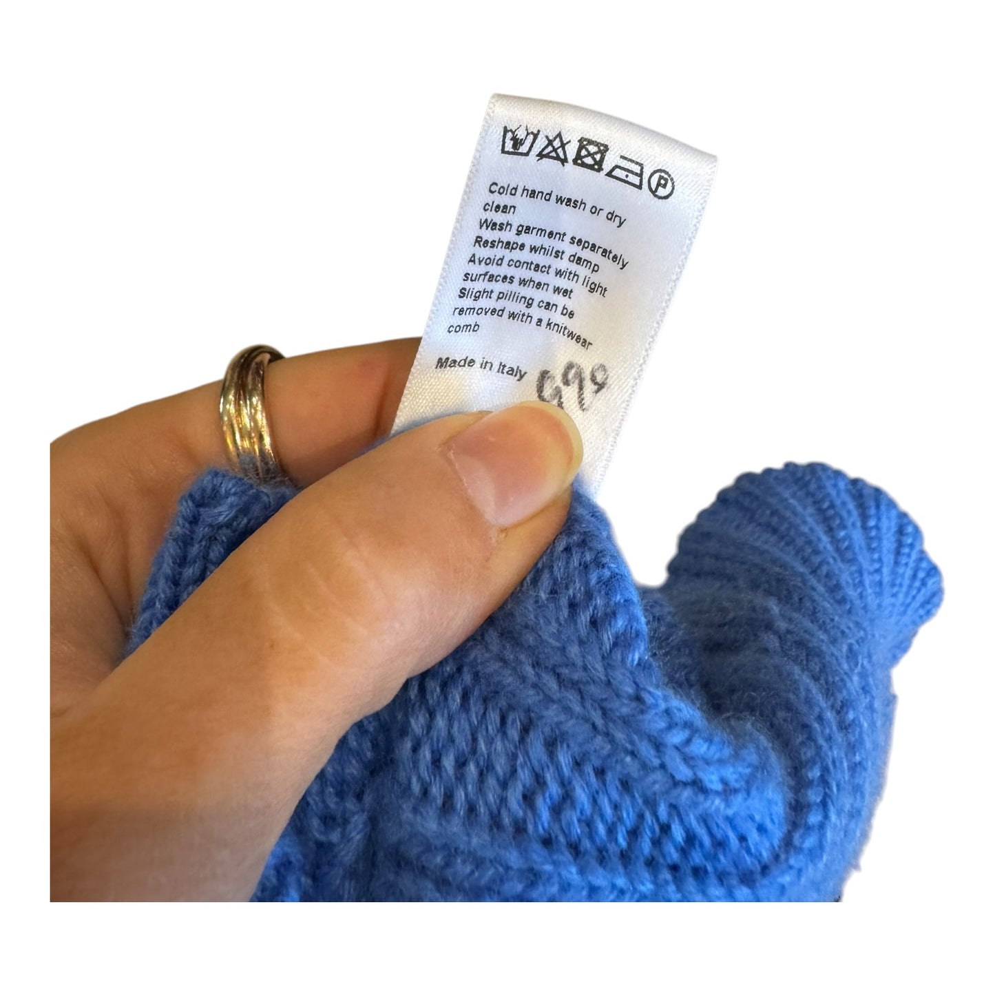 Me + Em Blue Cropped Wool and Cashmere Cardigan - 10