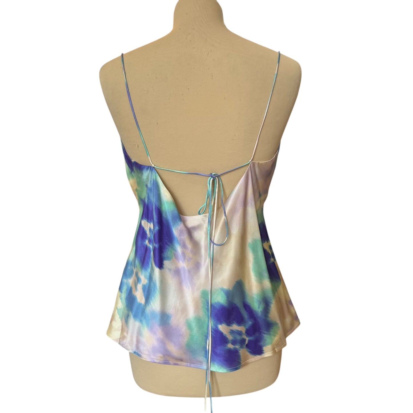The Kooples Tie-Dye Open Back Silk Top - 12
