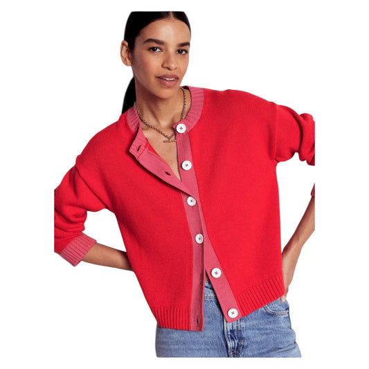Boden Jemma Red and Pink Chunky Cardigan - 18
