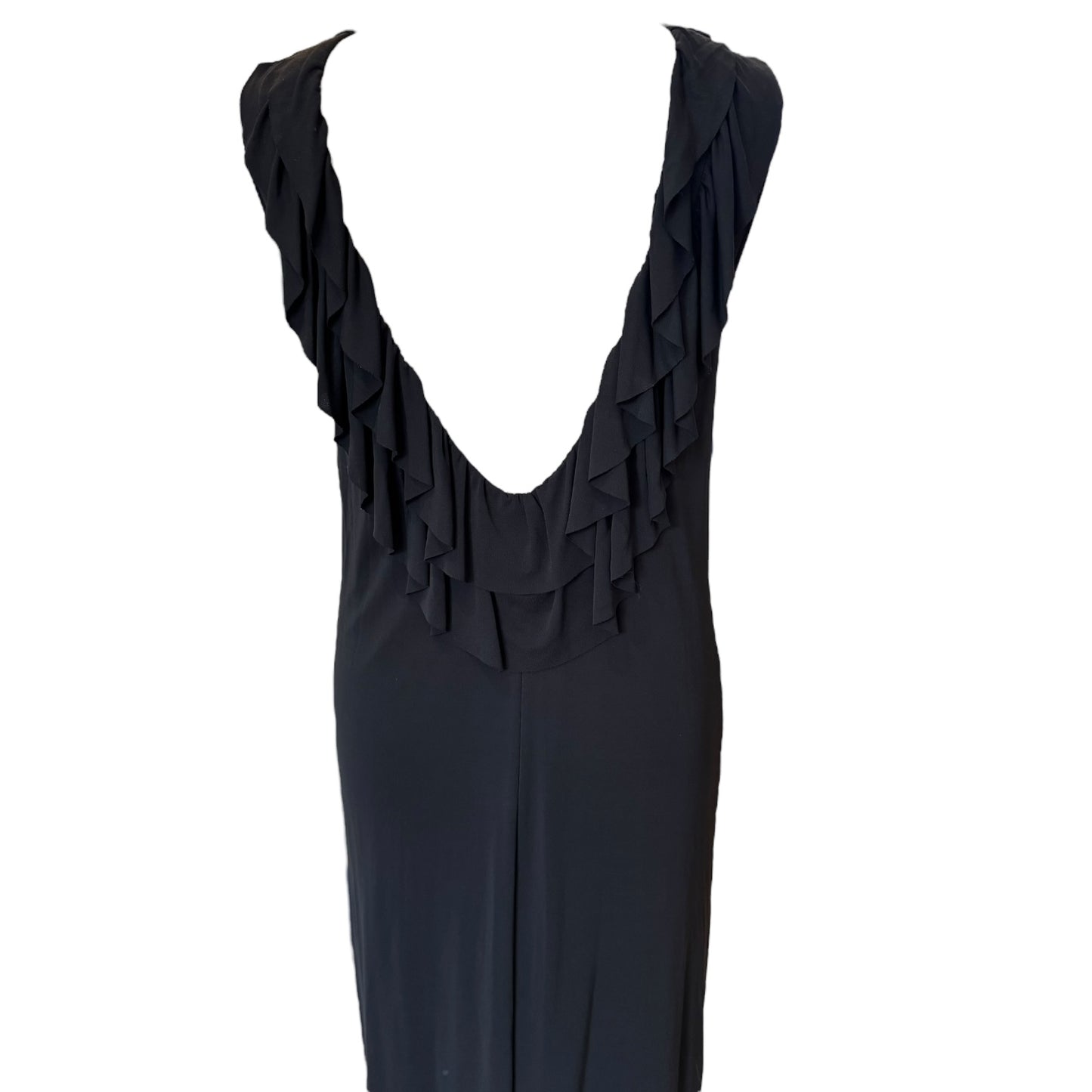 iBlues Black Ruffle Back Maxi Dress - 12 - NEW