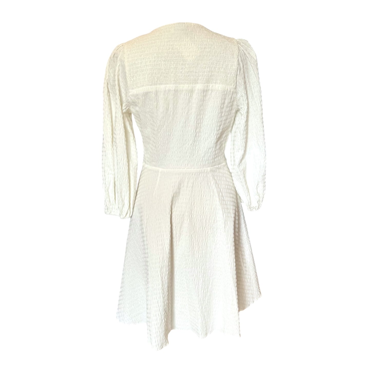 Ted Baker White Askas Seersucker Tie Front Mini Dress - 10 - NEW
