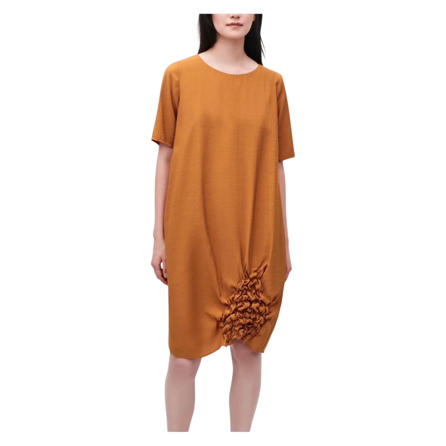 Cos Terracotta Dress with Gathered Hem - 8/10
