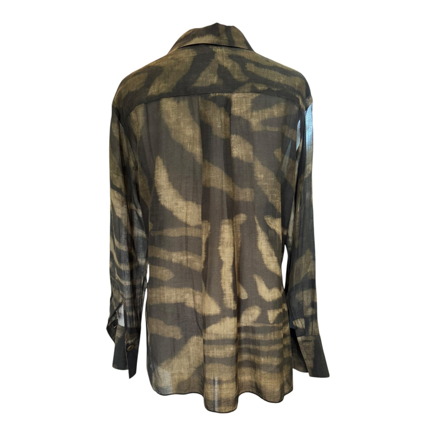 Massimo Dutti Khaki and Black Lightweight Blouse - 12