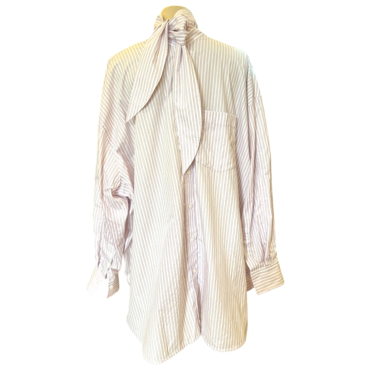 Victoria Beckham Pink Striped Back to Front Shirt - 8/10