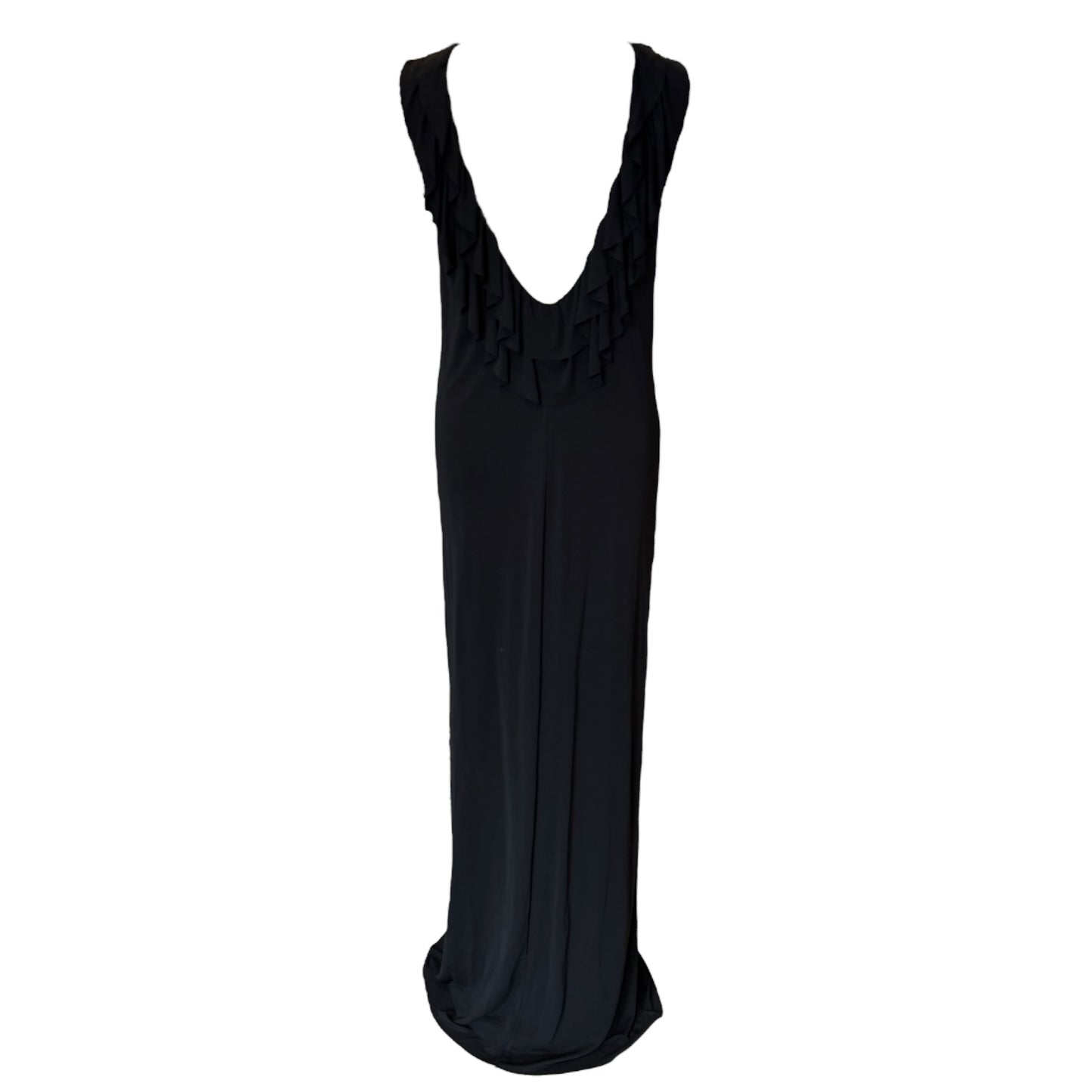iBlues Black Ruffle Back Maxi Dress - 12 - NEW