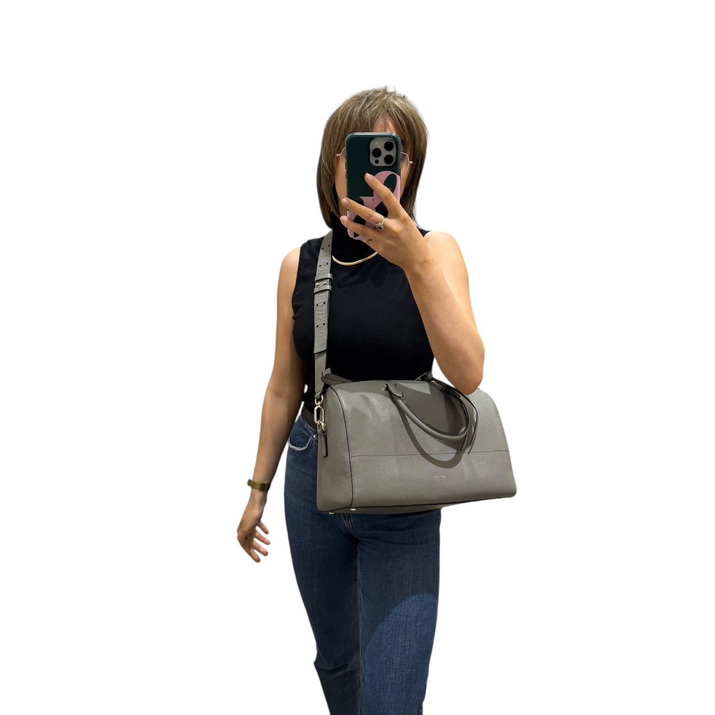 Jigsaw Grey Leather Bag