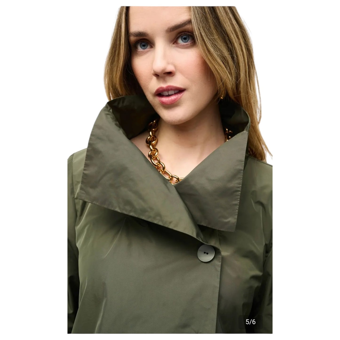 Joseph Ribkoff Khaki Enigma Cocoon Coat - 18