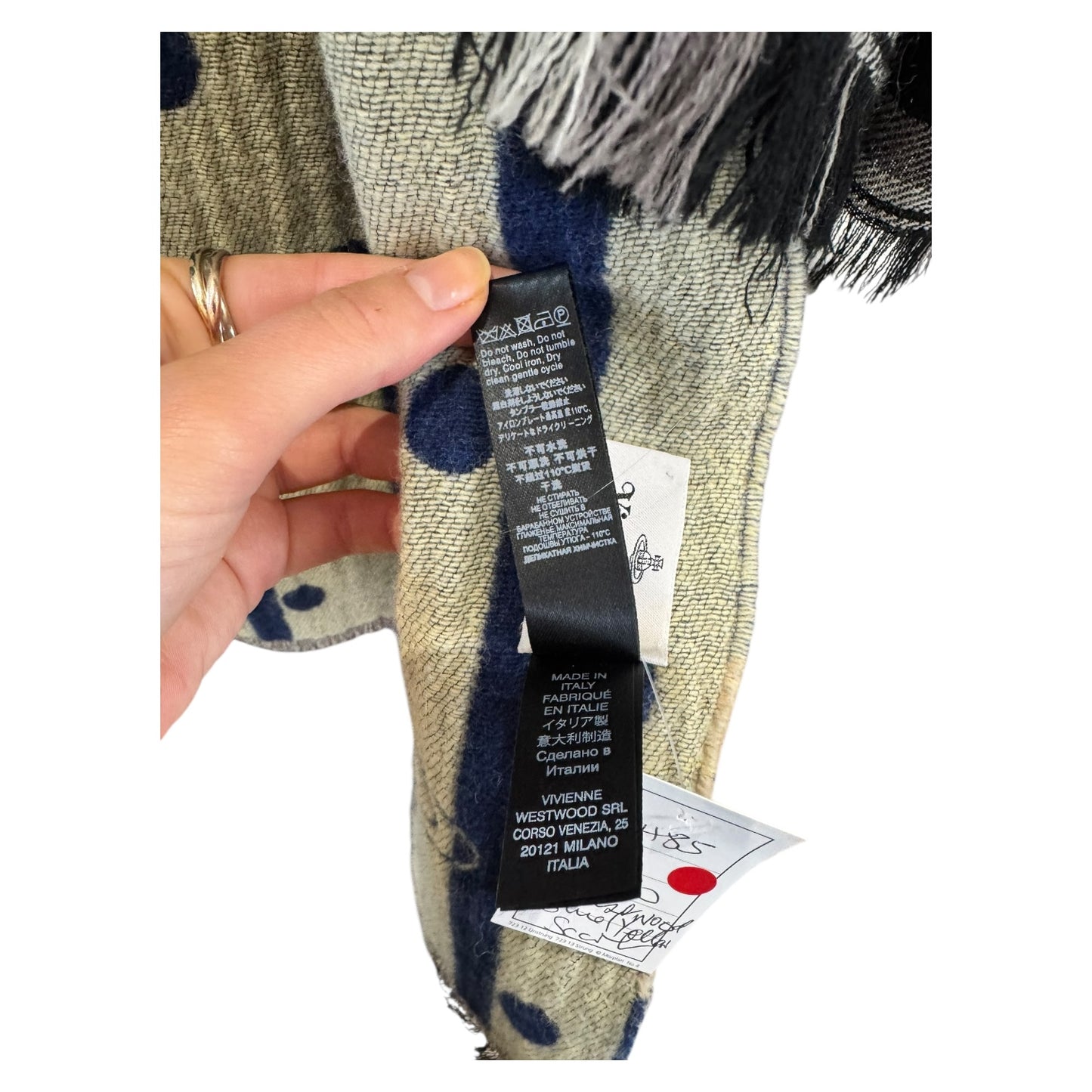 Vivienne Westwood Navy Wool Scarf