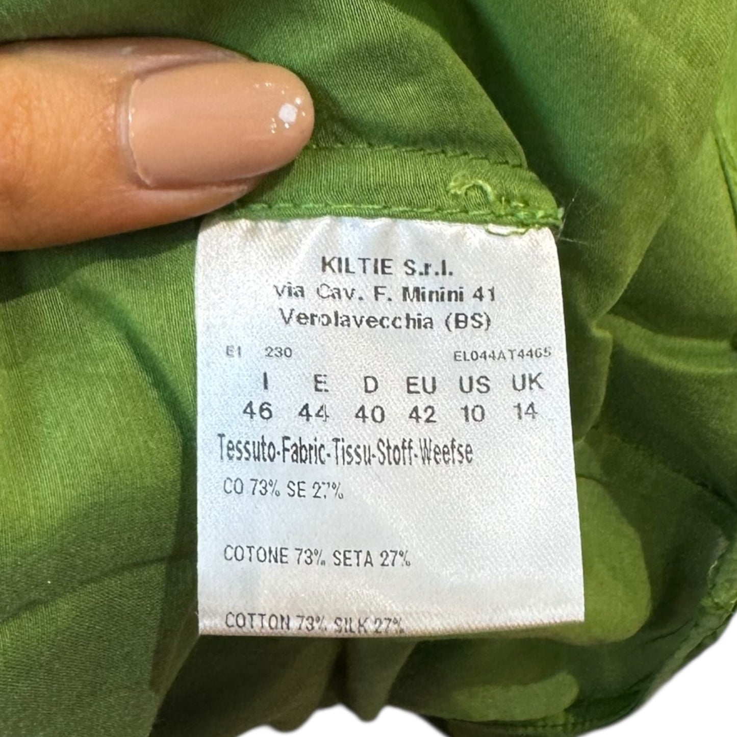 1961 Milano Green Blouse - 14 - NEW