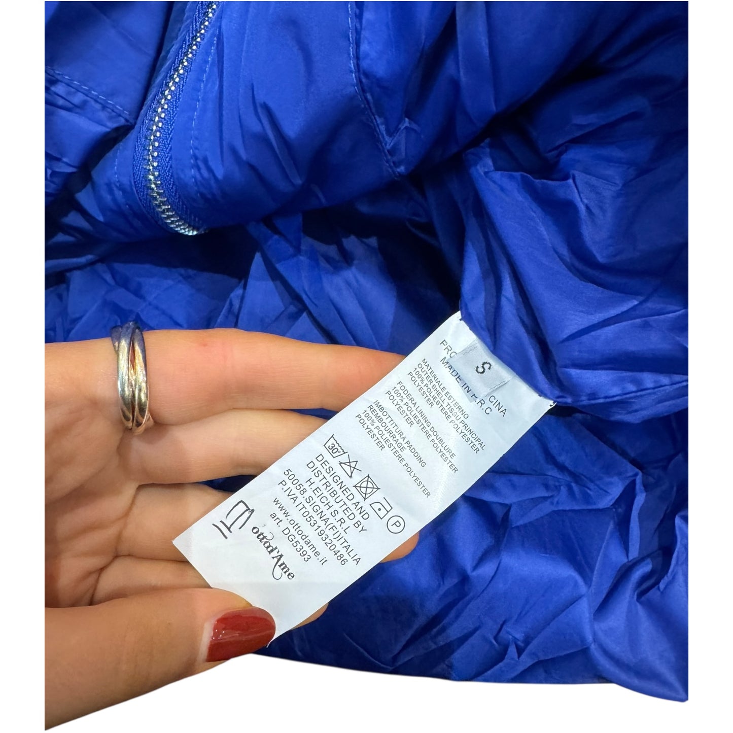 Otto D'Ame Royal Blue Quilted Duvet Coat - 10 (oversized)