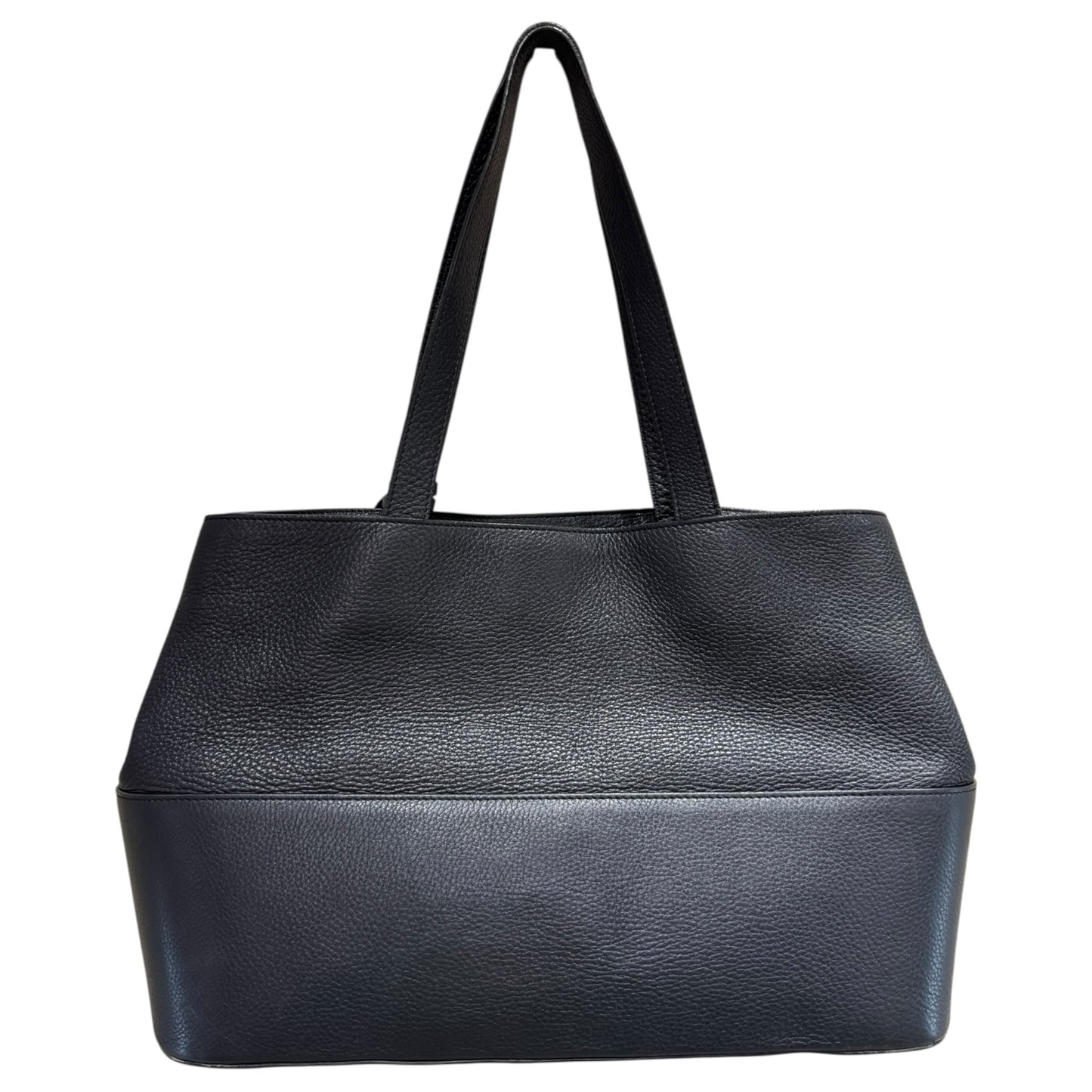 Max Mara Navy Leather Tote Bag