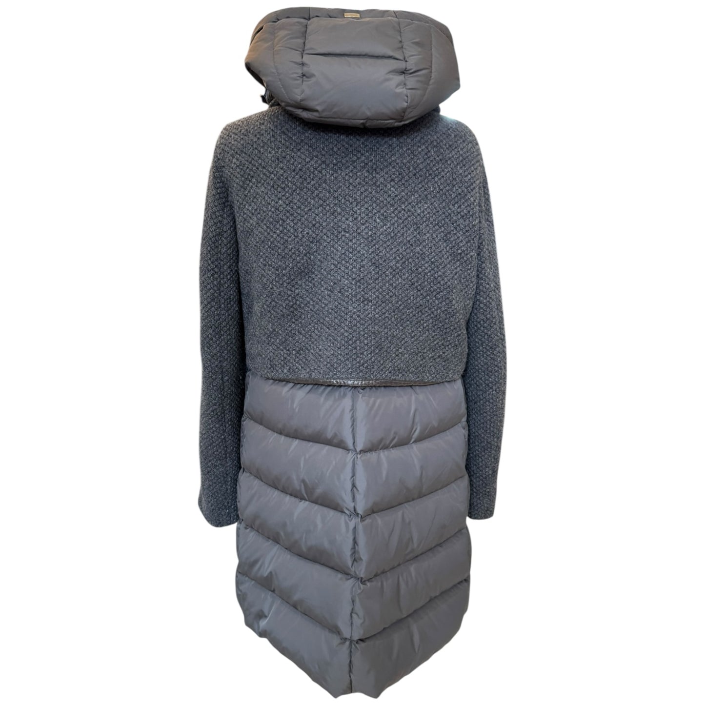 Herno Funnel-Neck Knit and Down Combo Coat - 10