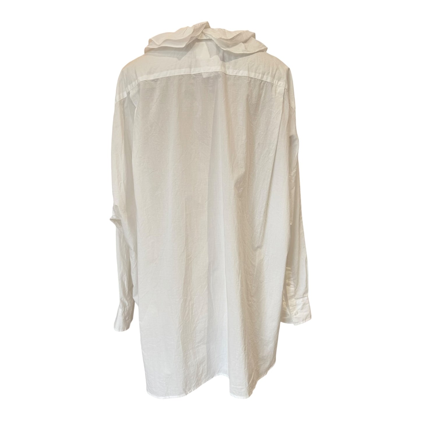 Toujours White Ruffle Collar Shirt - One Size