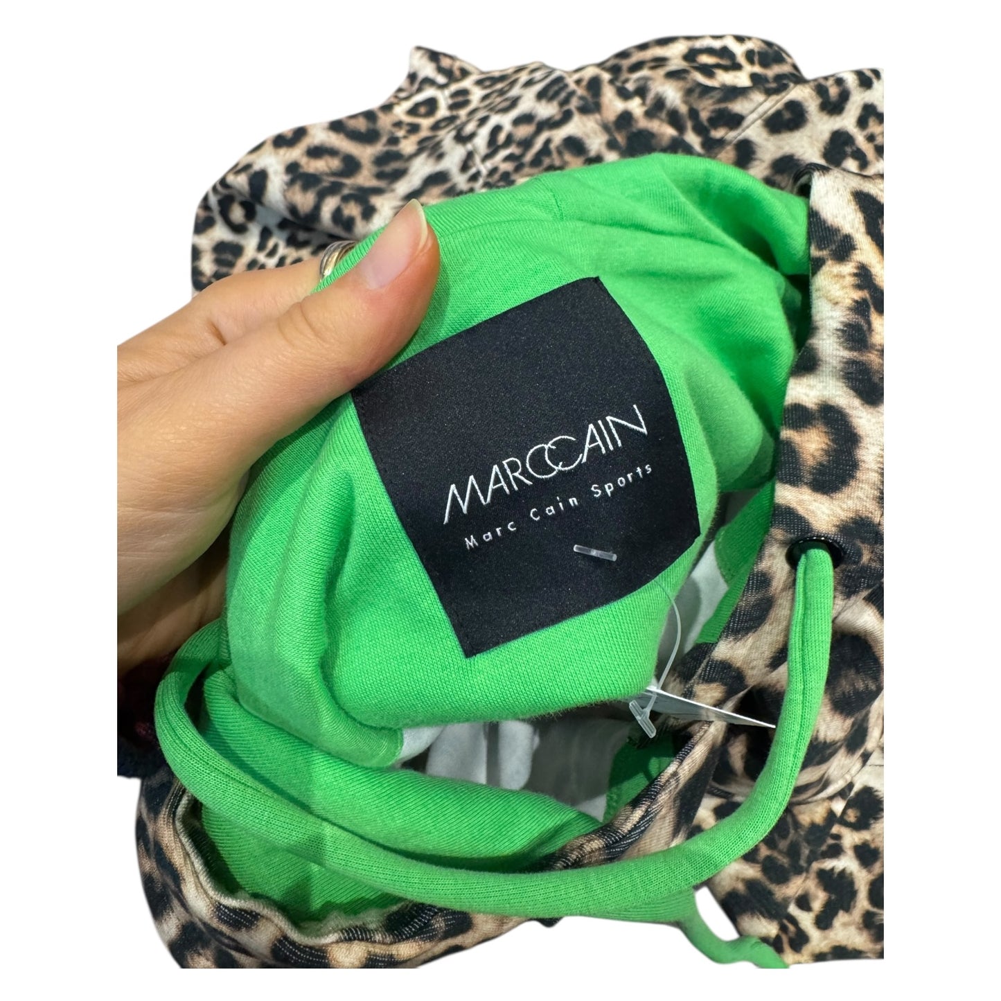 Marc Cain Leopard Print Hoodie - 14 - NEW