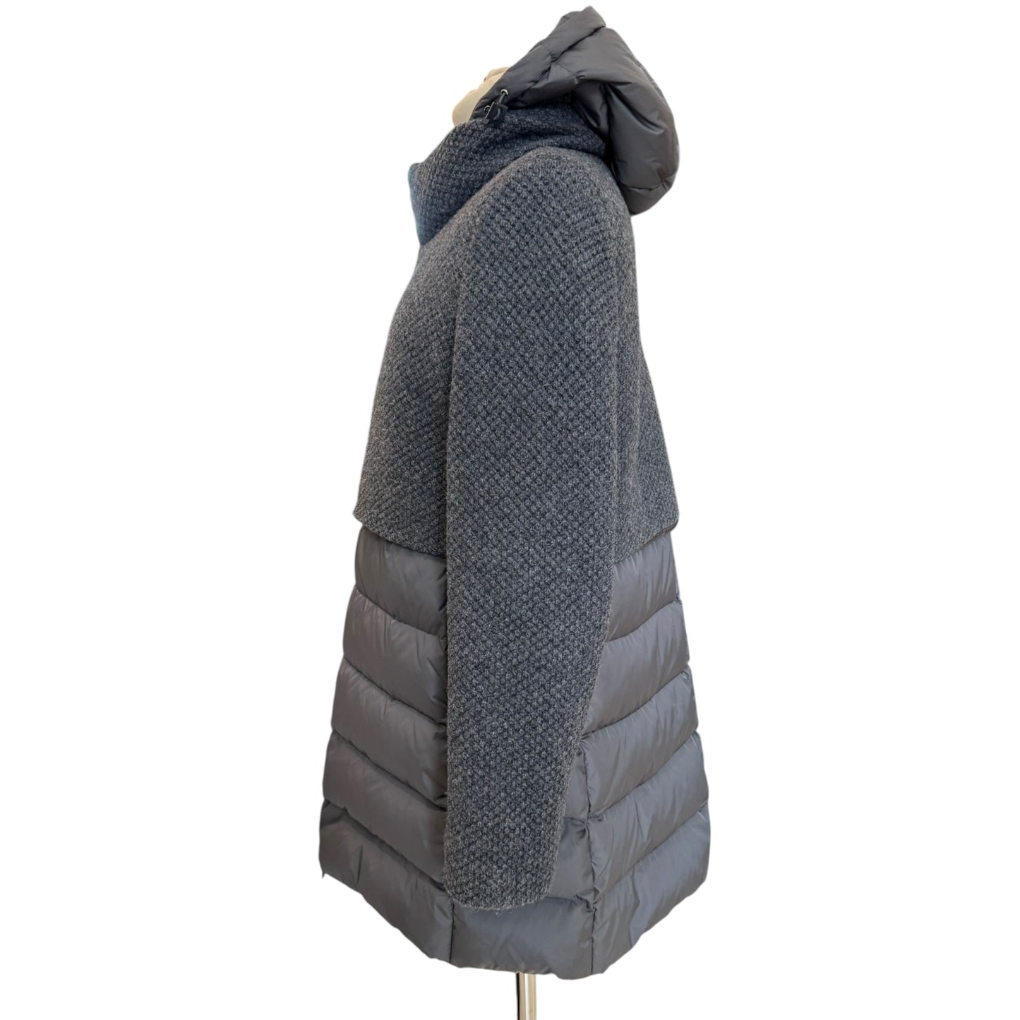 Herno Funnel-Neck Knit and Down Combo Coat - 10