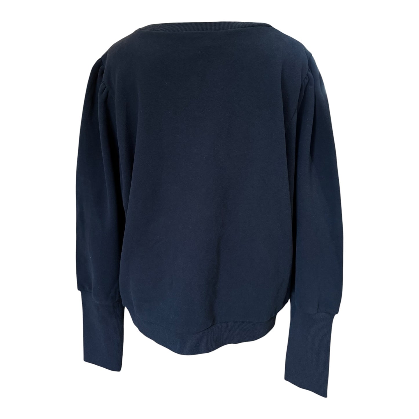 Wyse Navy Puff Sleeve Sweatshirt - 16 - NEW