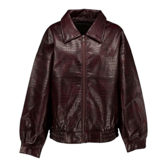 Ci Sono Burgundy Bomber Jacket - 12 - NEW