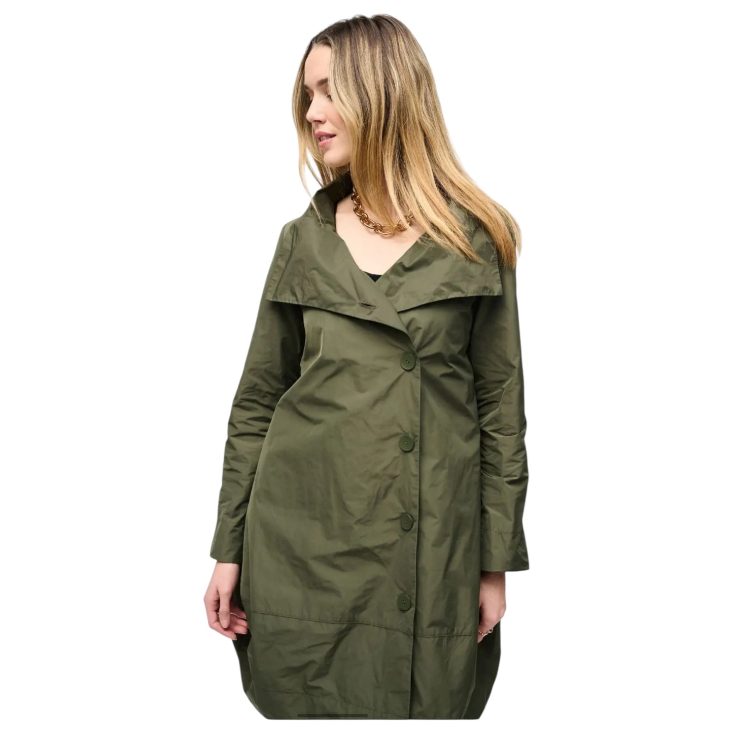 Joseph Ribkoff Khaki Enigma Cocoon Coat - 18