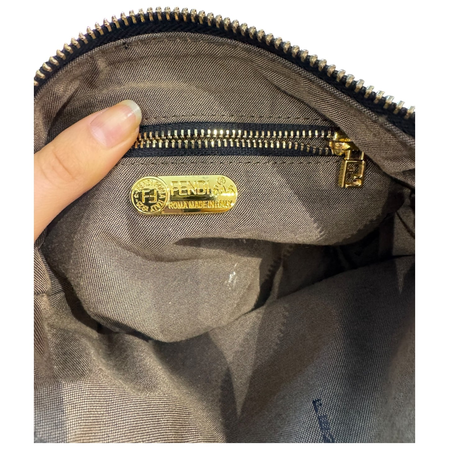 Fendi Zucca Monogram Mini Bag with Burgundy