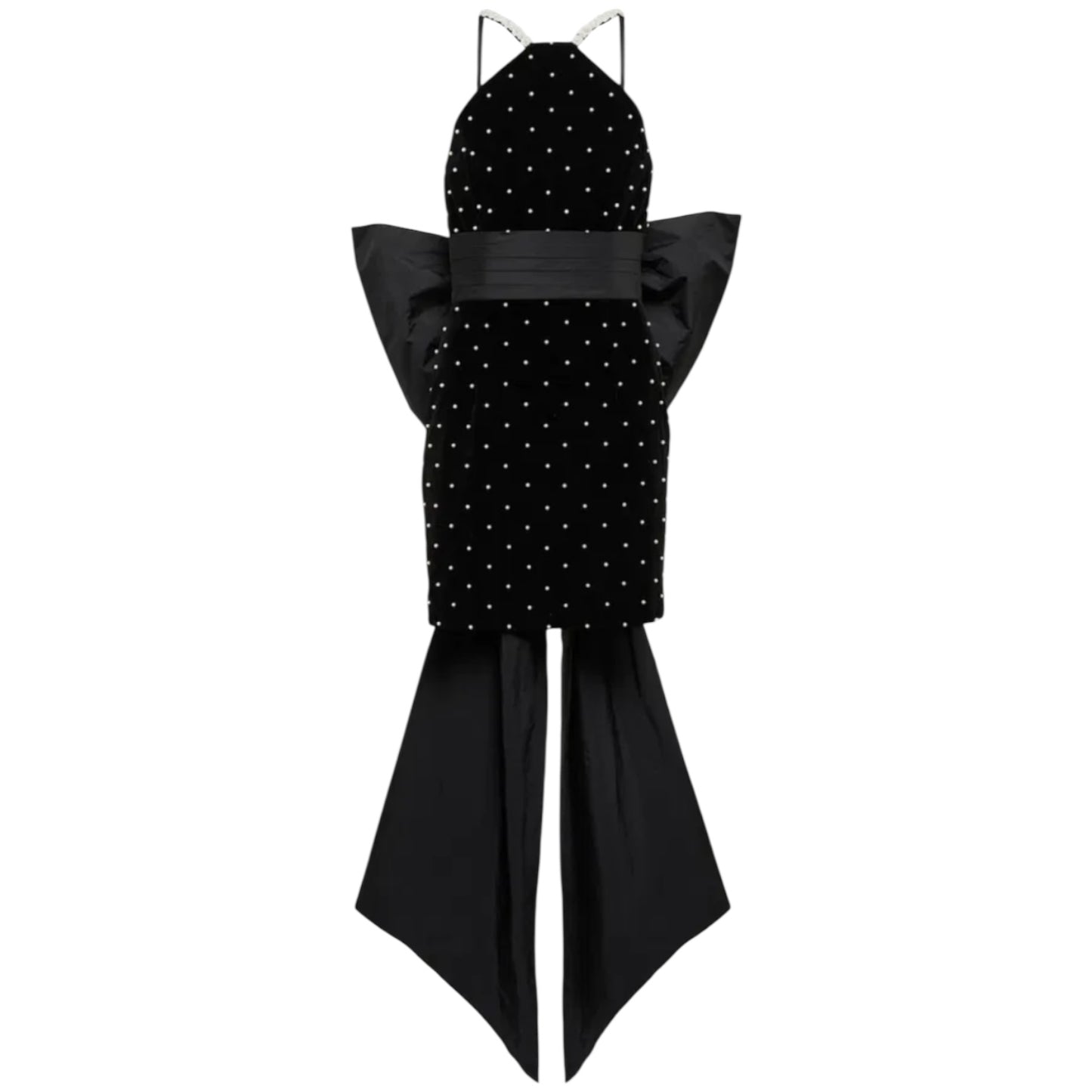 Rebecca Vallance Black Hope Embellished Velvet Minidress - 12