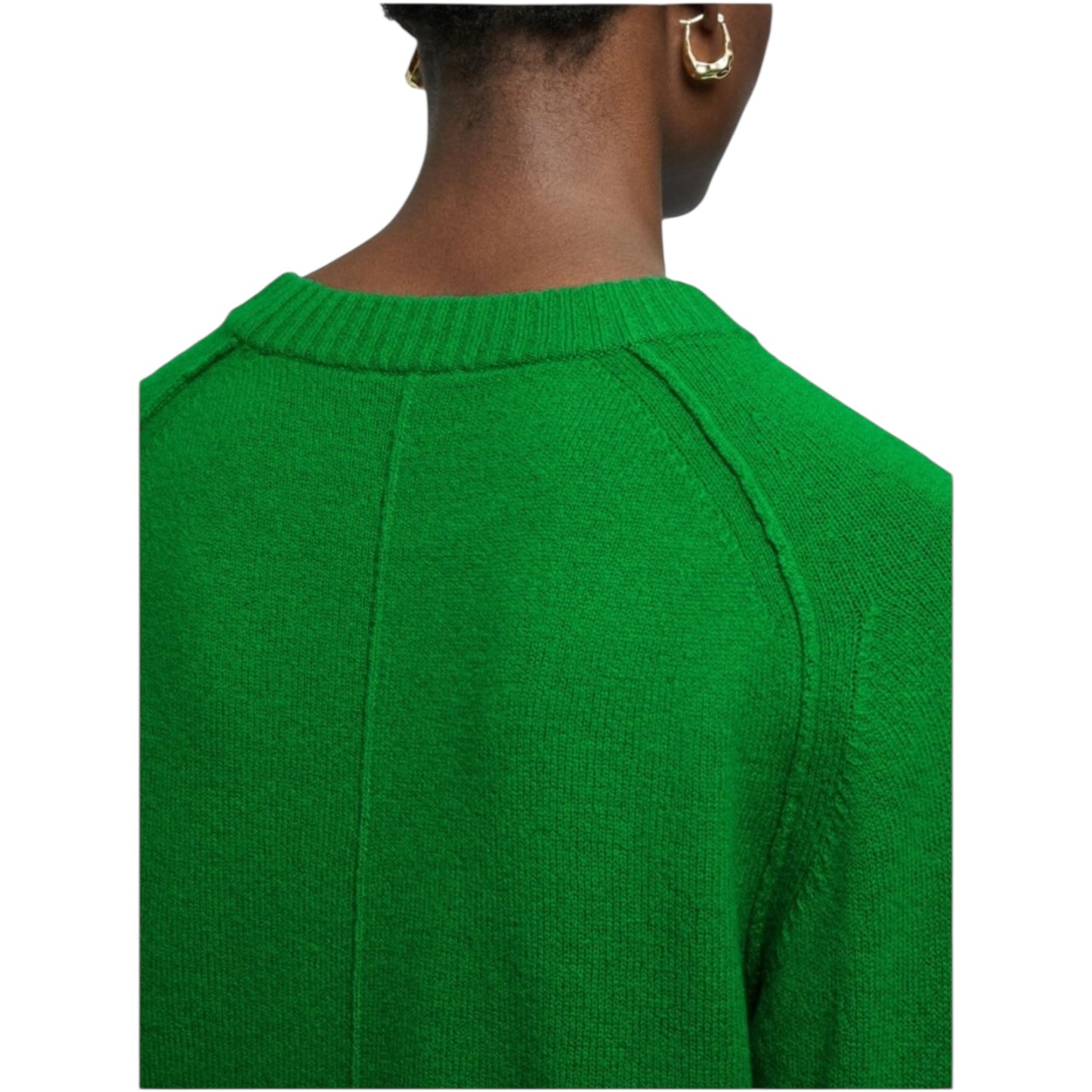 Jigsaw Green and Pink Merino Wool Mine Slogan Jumper - 8