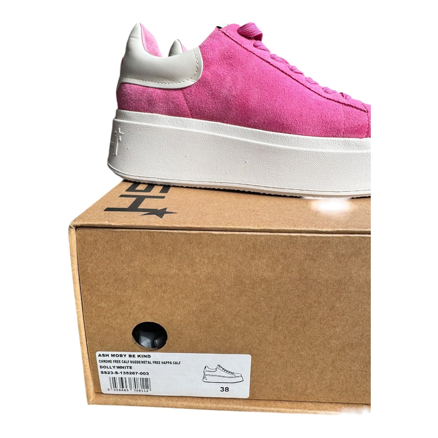 Ash Moby Fuschia Pink Suede Trainers - 38/5