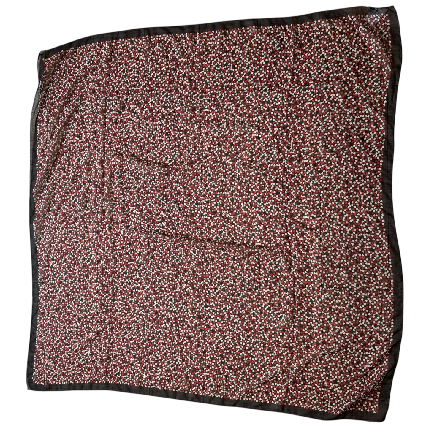 Saint Laurent Black Red and White Heart Scarf