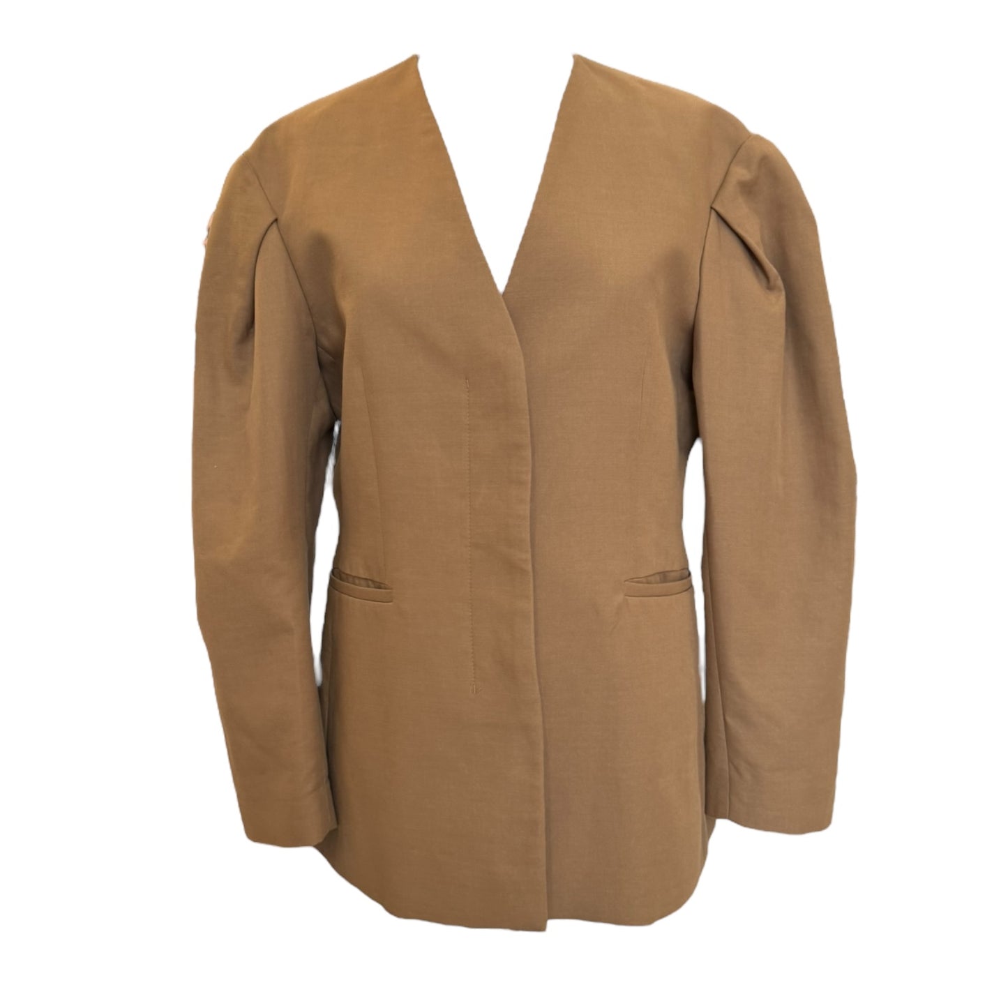 Arket Camel Puff Sleeve Blazer in Italian Fabric - 10