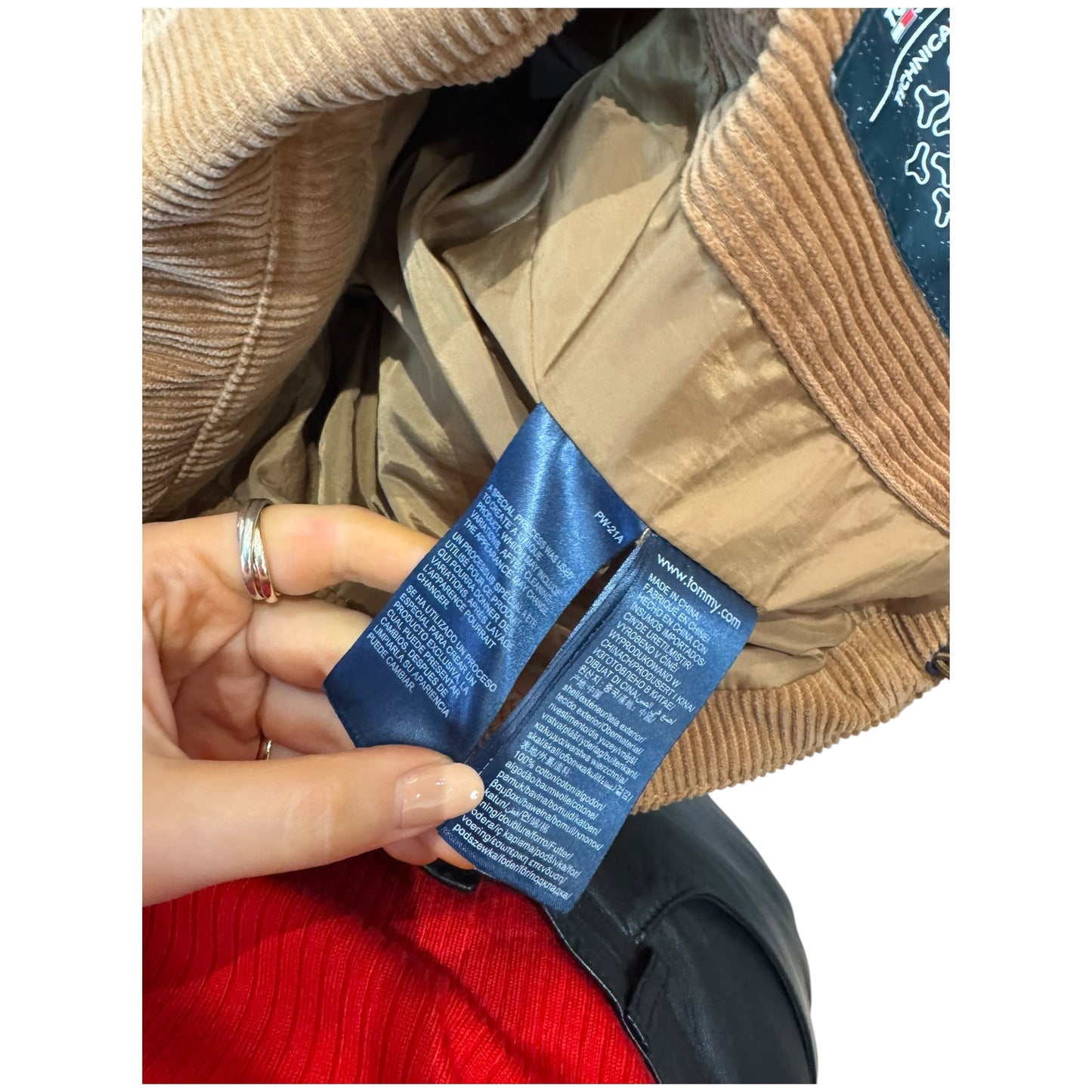 Tommy Jeans Camel Corduroy Puffer Jacket - 8/10