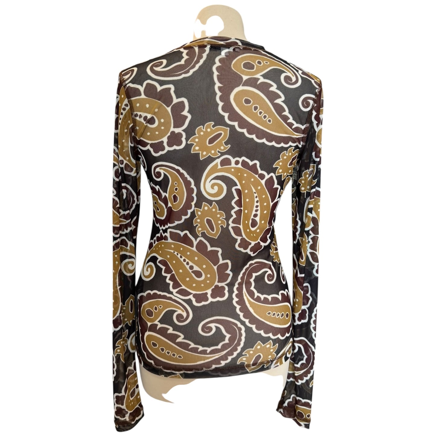JW Anderson Underpinning Brown Paisley Mesh Top - 10