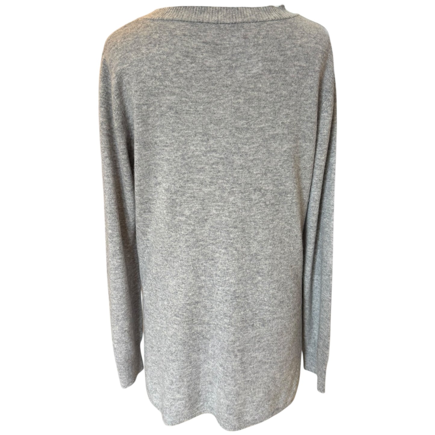Max Mara Grey Cashmere V Neck Sweater - 12