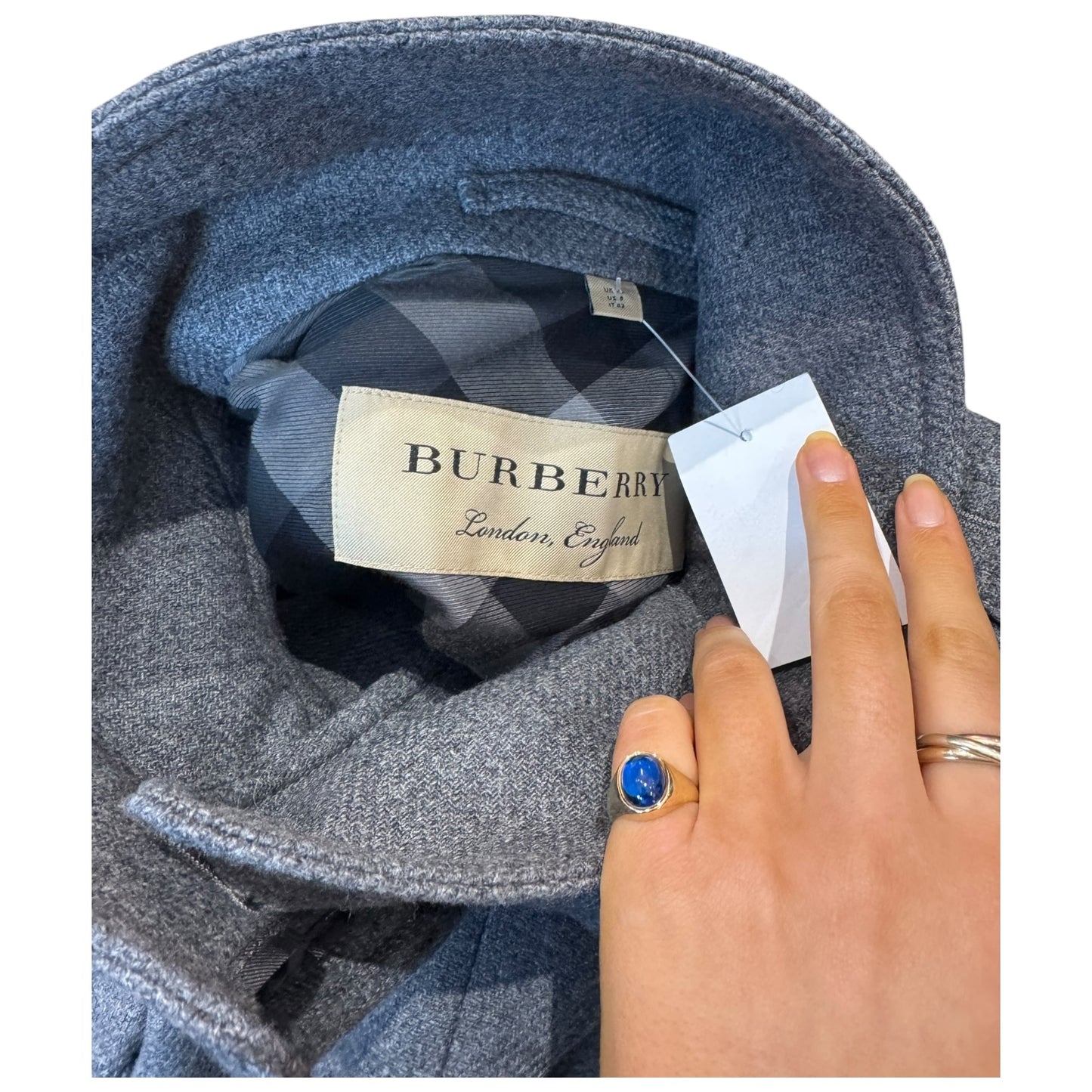 Burberry Grey Gibbsmore Coat - 10