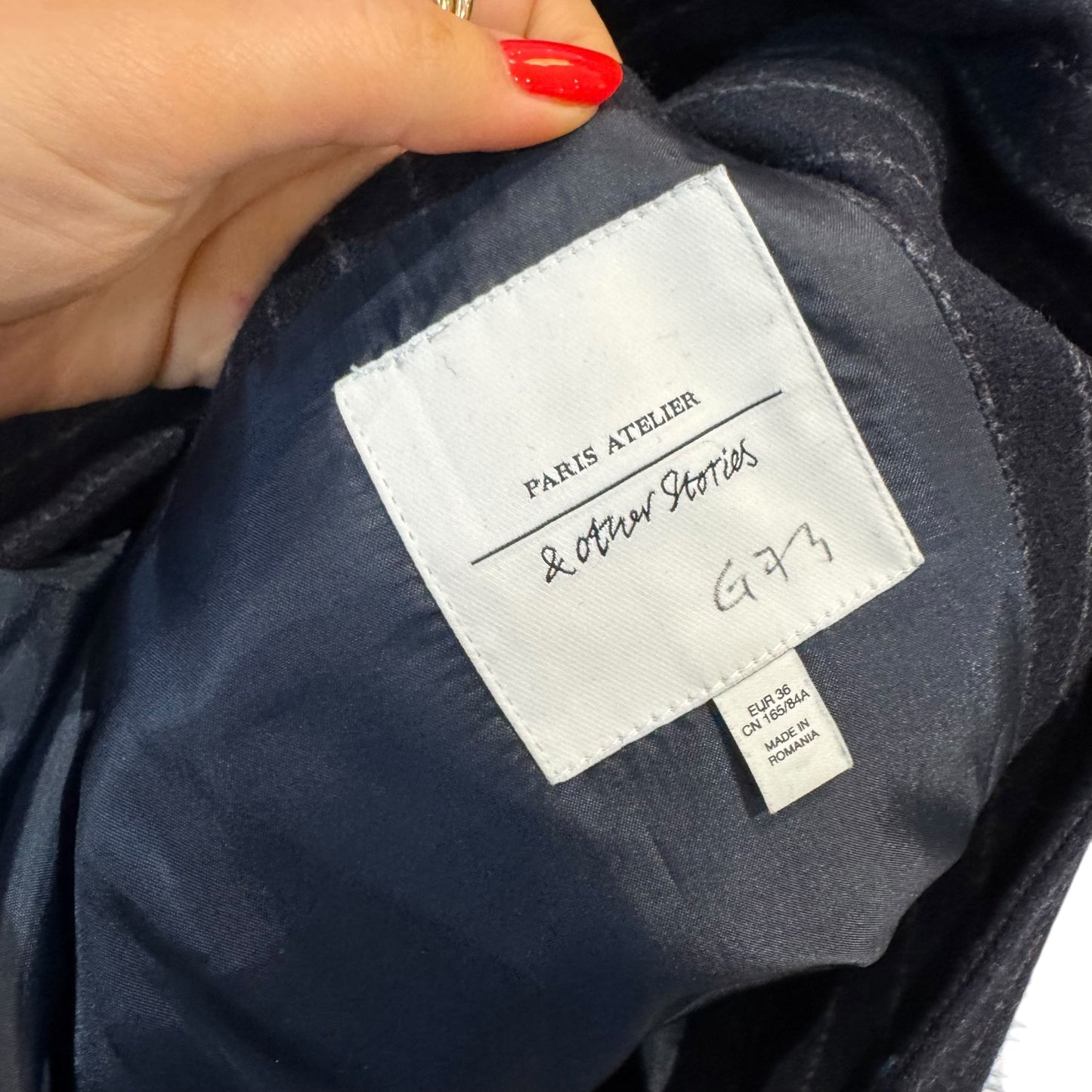 & Other Stories Navy Pinstripe Blazer - 10