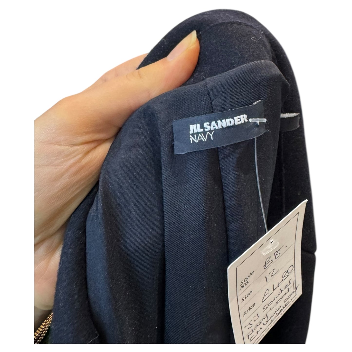 Jil Sander Navy Wool Blend Coat - 10