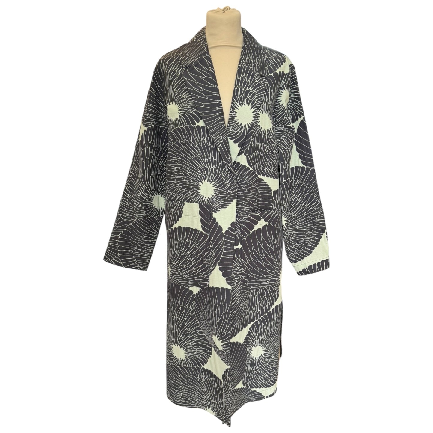 SKFK Grey and Turquoise Floral Coat - 12