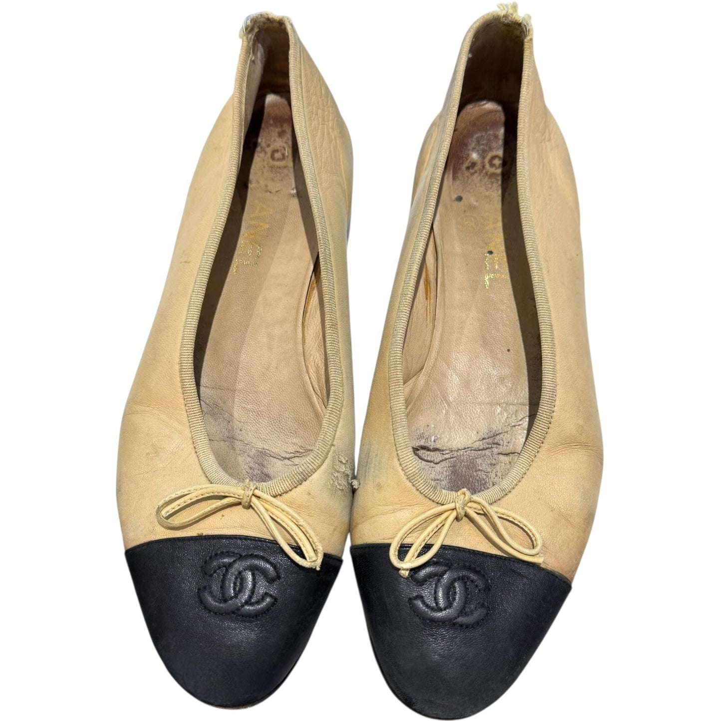 Chanel Two Tone CC Ballet Pumps - 38.5 / 5.5