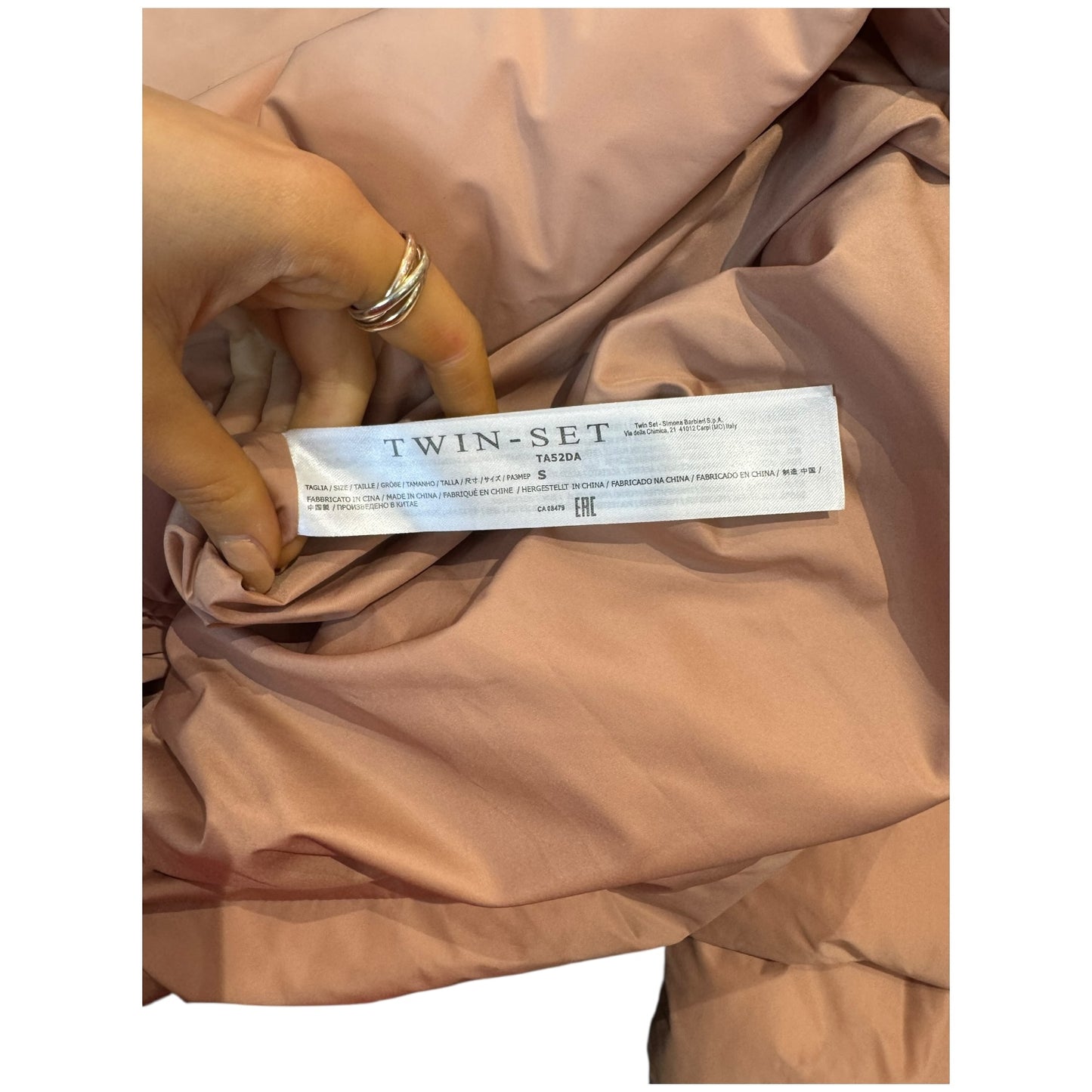 Twin Set Pink Embroidered Quilted Coat - 12