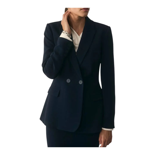 The Fold Clever Navy Crepe Knighton Jacket - 12