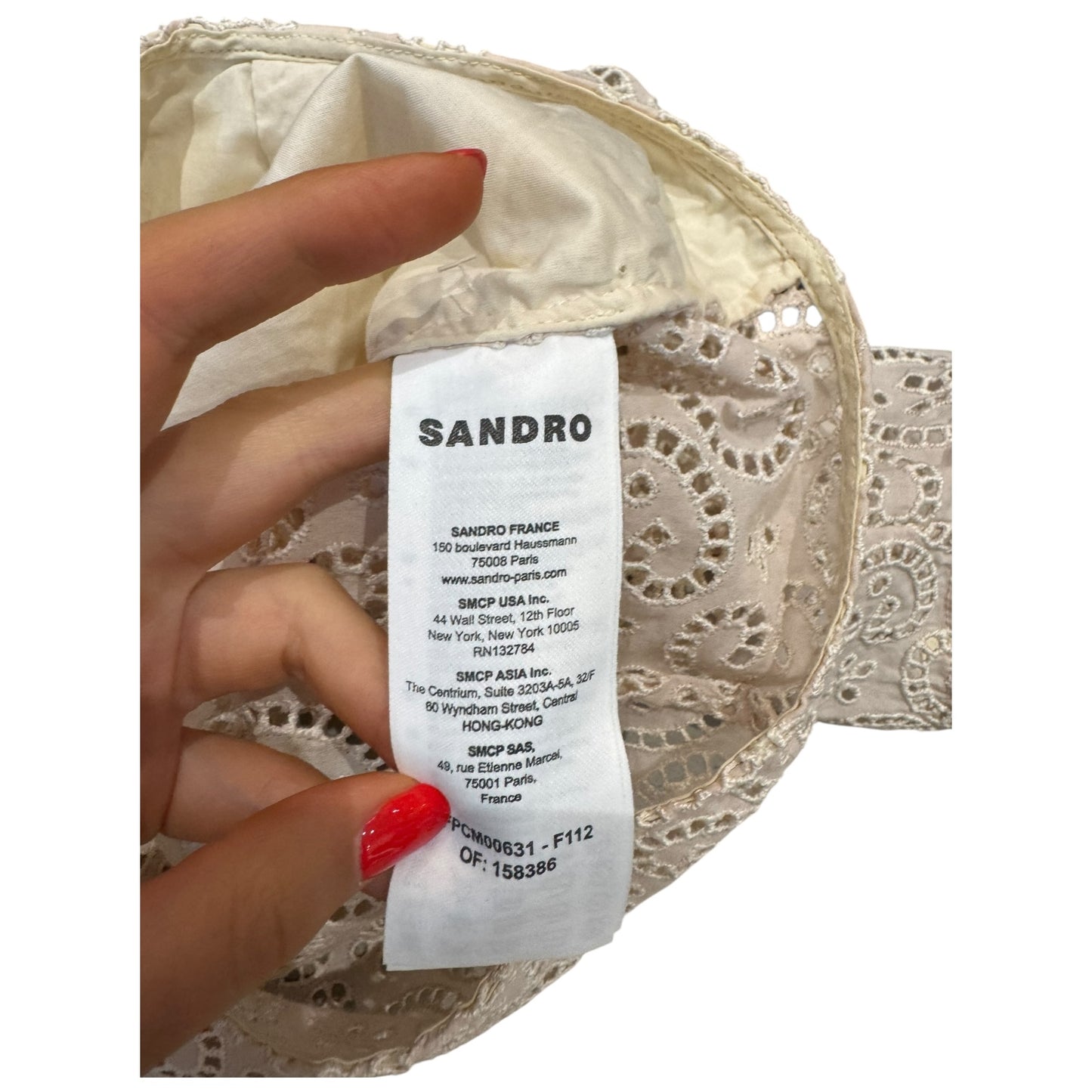 Sandro Cropped Broderie Anglaise Shirt - 10