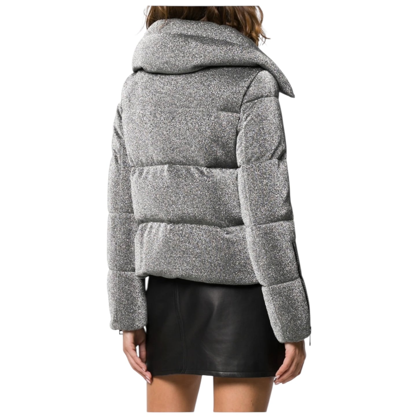 Moncler Bandama Silver Glitter Puffer Jacket - 8