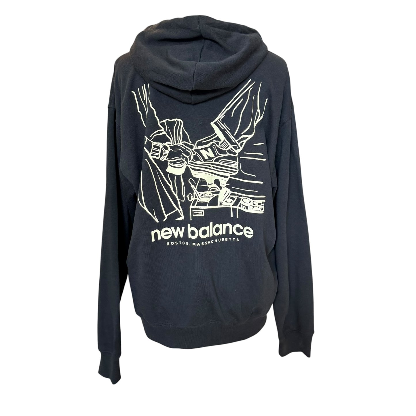 New Balance 'Terry Cloth' Black Hoodie - 12/14