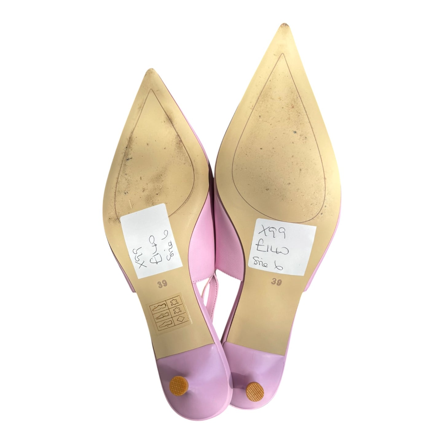 Marc Cain Pink Elegant Leather Sling Pumps - 39 / 6