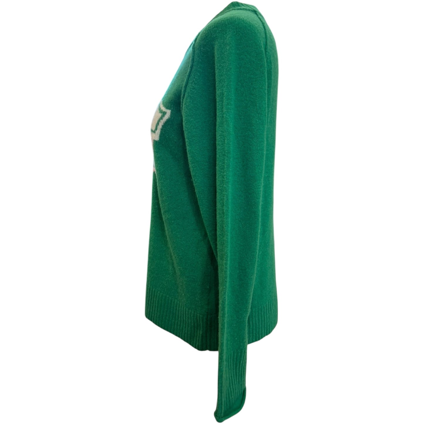 Jigsaw Green and Pink Merino Wool Mine Slogan Jumper - 8
